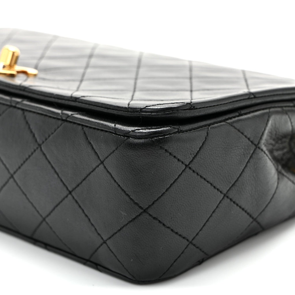 Lambskin Quilted Small Single Flap Black