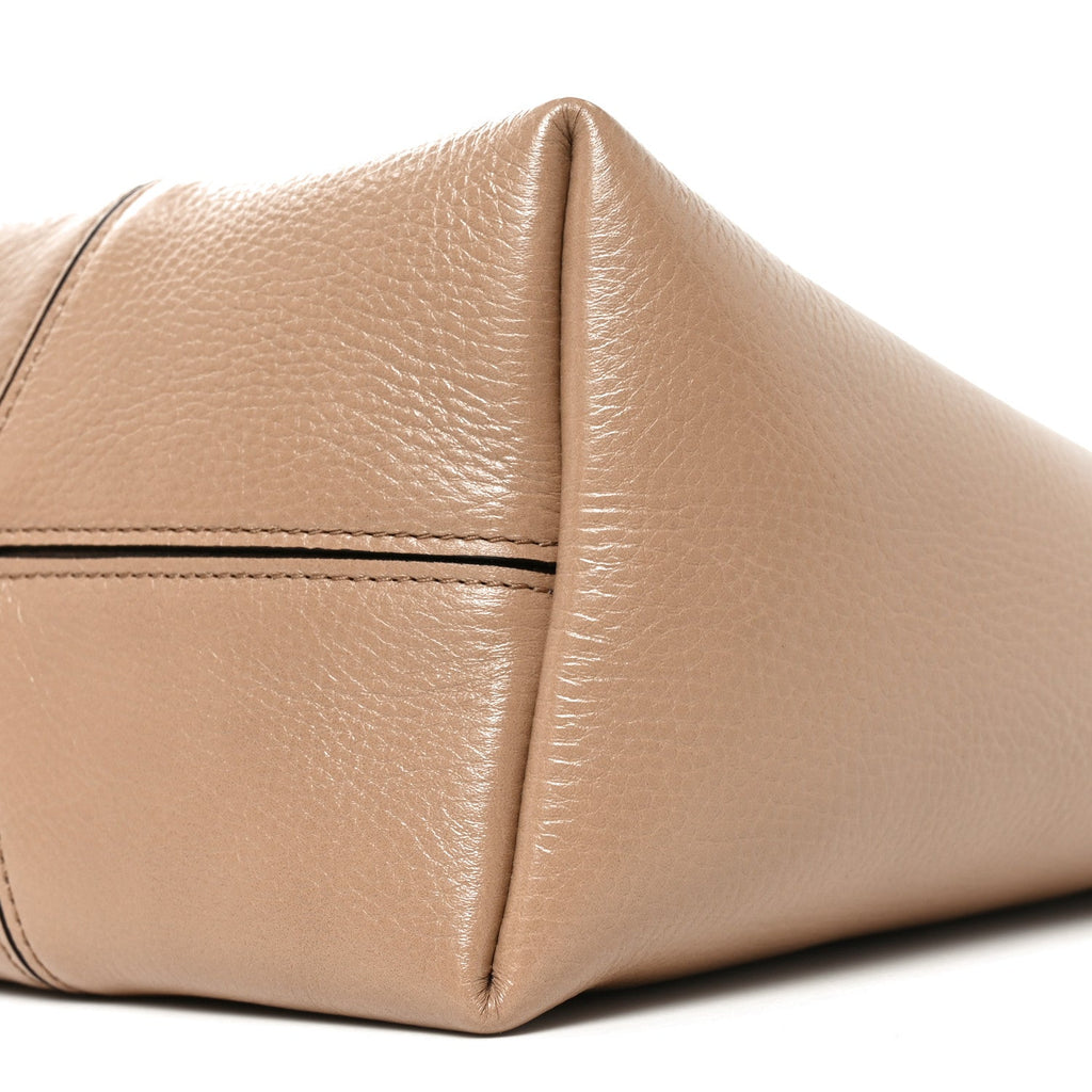 Grained Calfskin Medium Spin Tote Woodrose