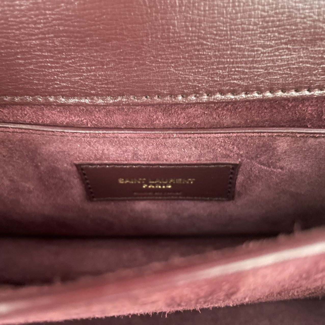Saint Laurent Burgundy Calfskin Medium Monogram Sunset 2018