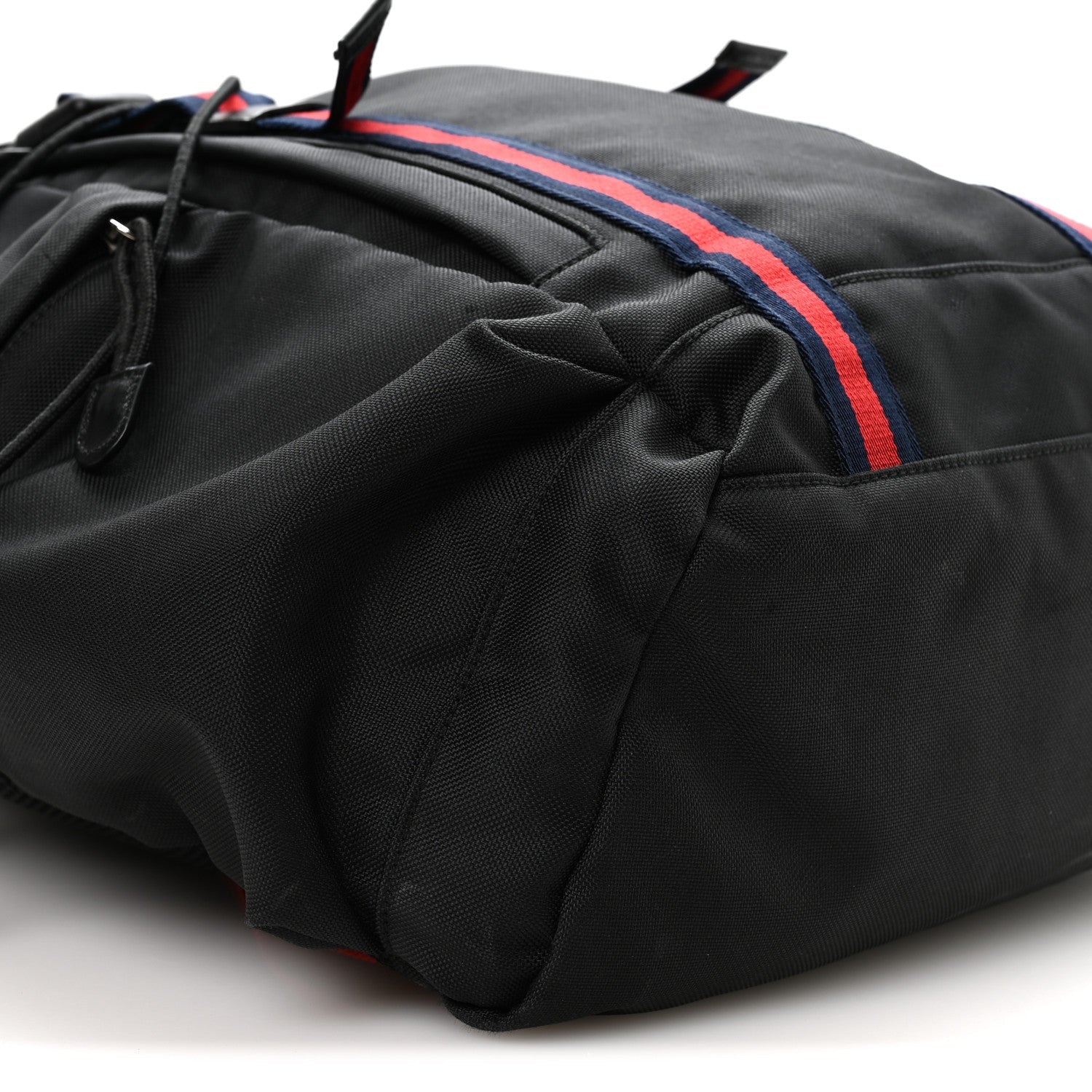 Techno Canvas Web Double Buckle Backpack Black