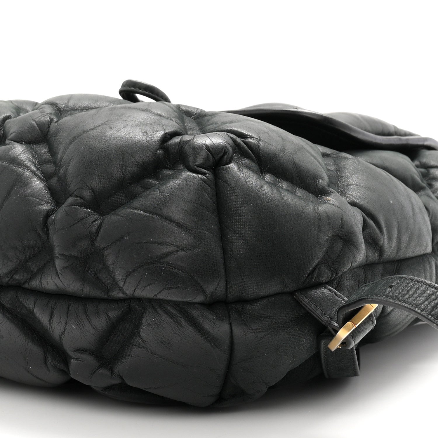 Iridescent Calfskin Quilted Chesterfield Backpack Black