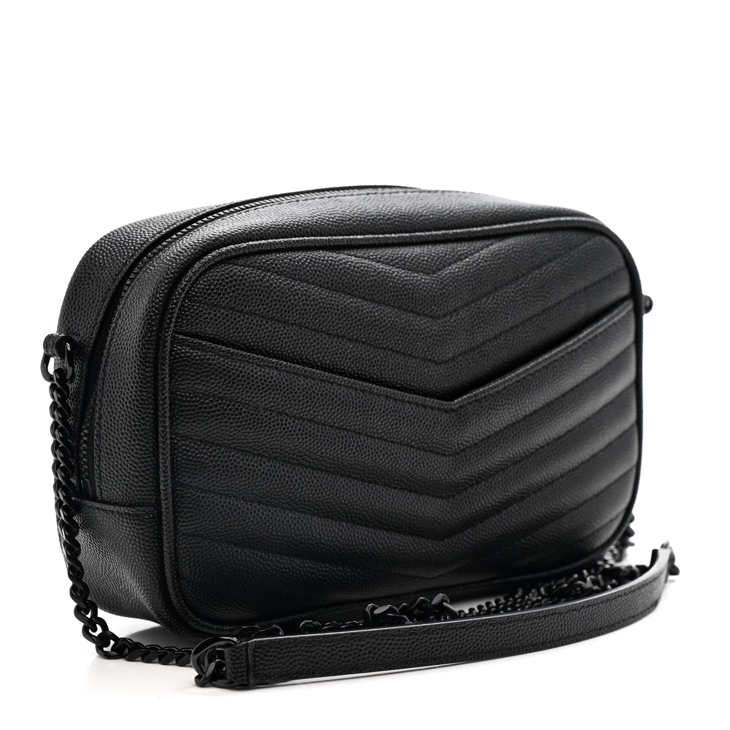Grain De Poudre Matelasse Monochrome Monogram Mini Lou Camera Bag Black
