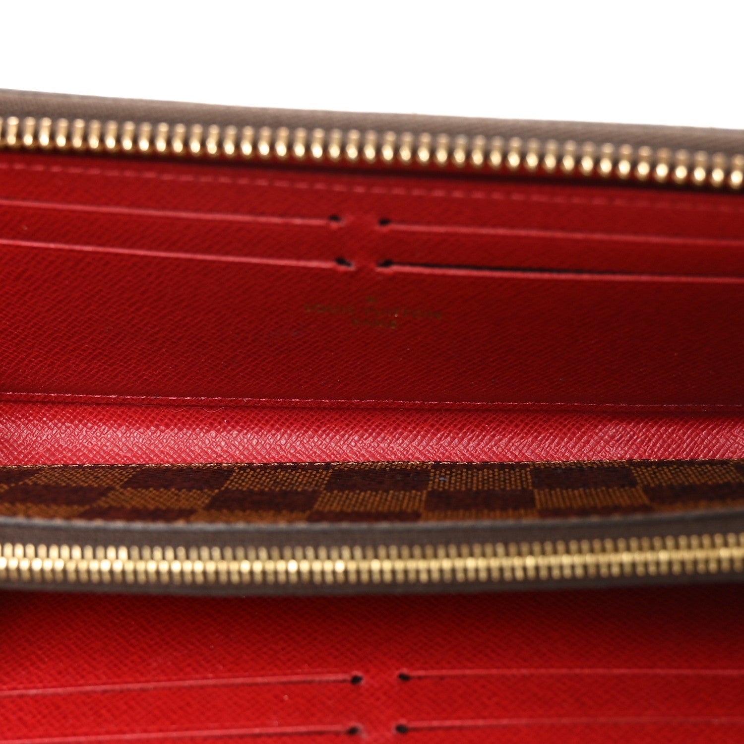Damier Ebene Clemence Wallet Cherry