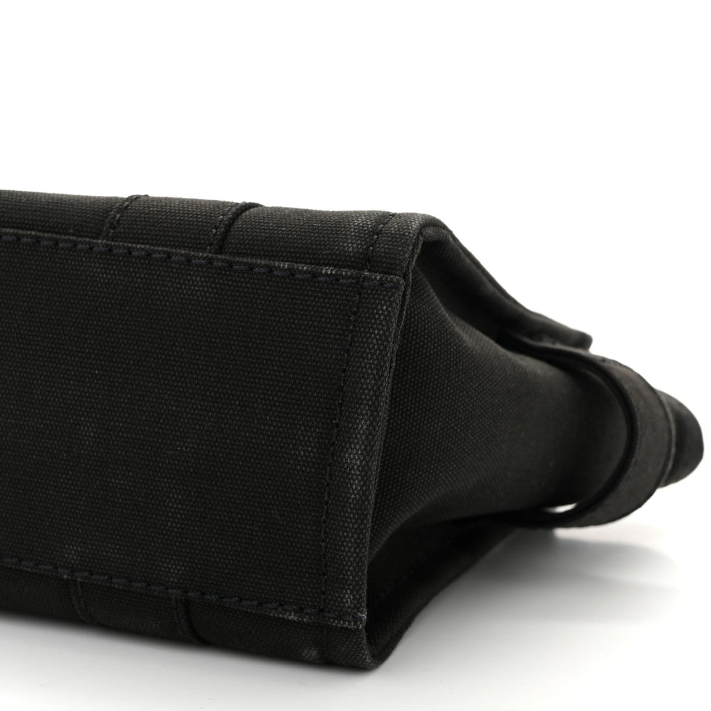 Cotton Canvas Small The Traveler Tote Bag Black