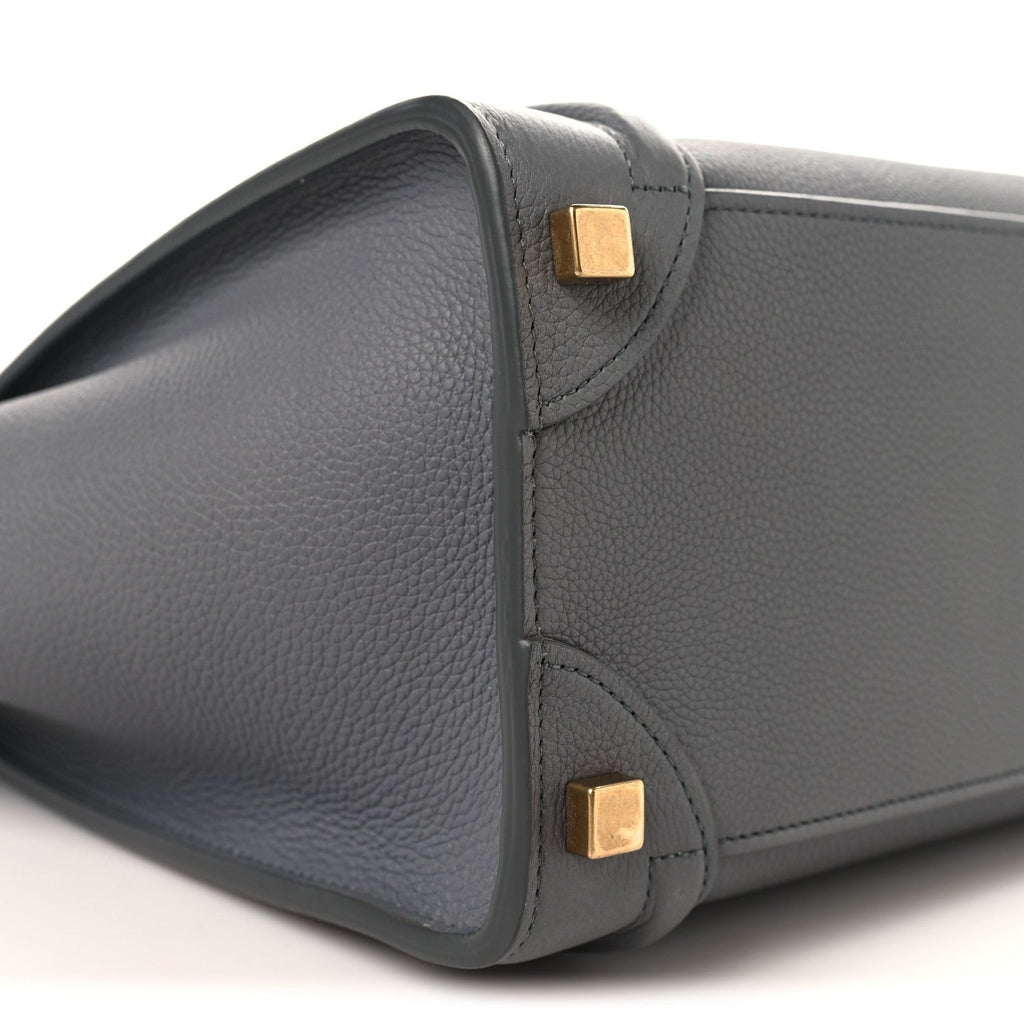 Baby Drummed Calfskin Micro Luggage Kohl