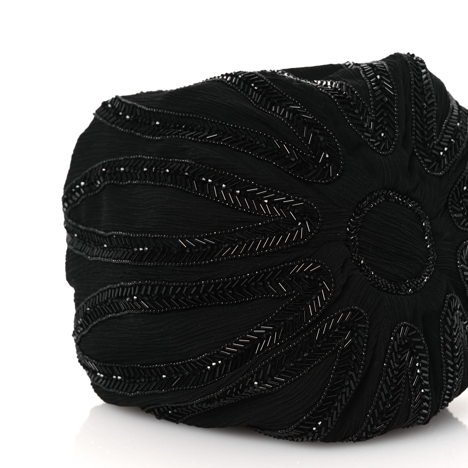 Chiffron Beaded Pochon Souple Bag Black