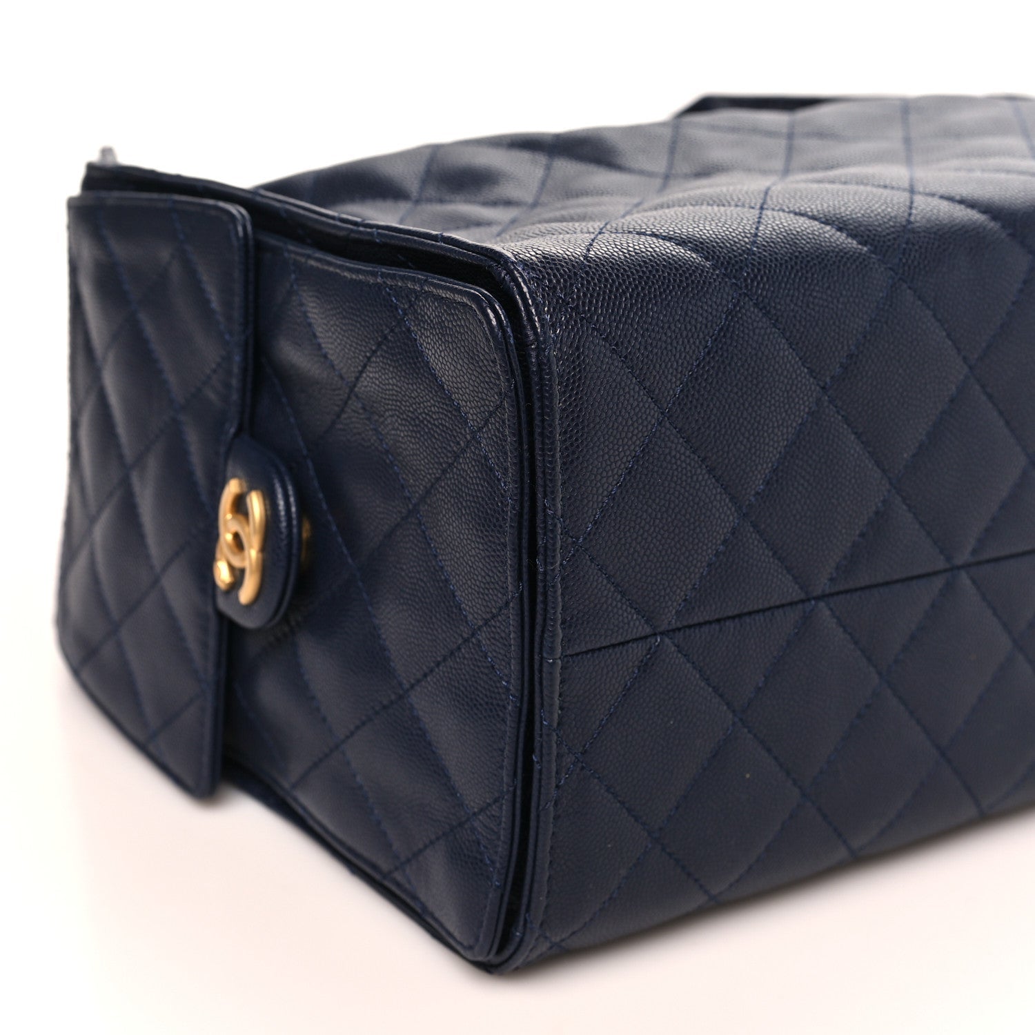 Caviar Quilted Medium Chanel 25 Handbag Dark Navy