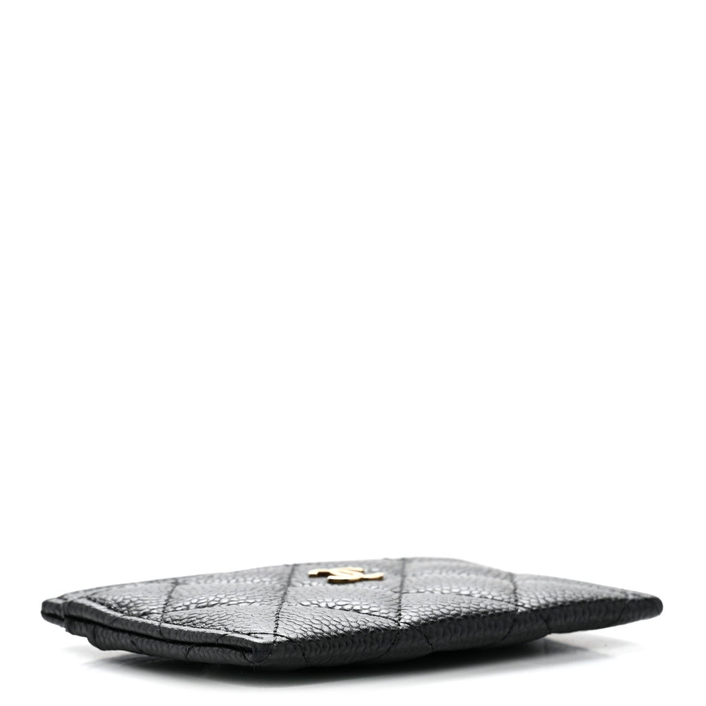 Caviar Quilted Card Holder Black