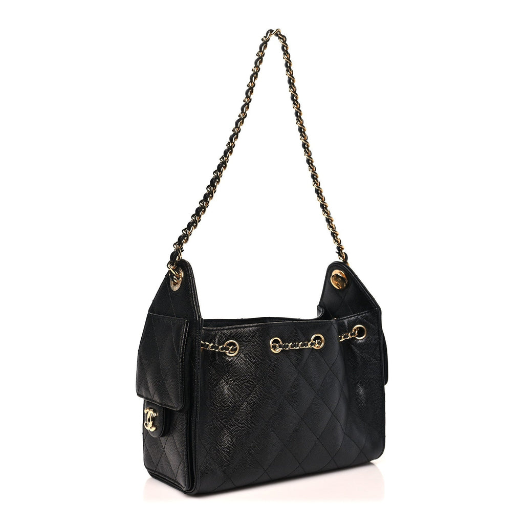 Caviar Quilted Mini Chanel 25 Handbag Black