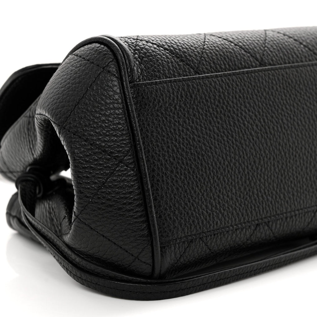 Grained Calfskin Urban Essentials Small Shopping Bag Black