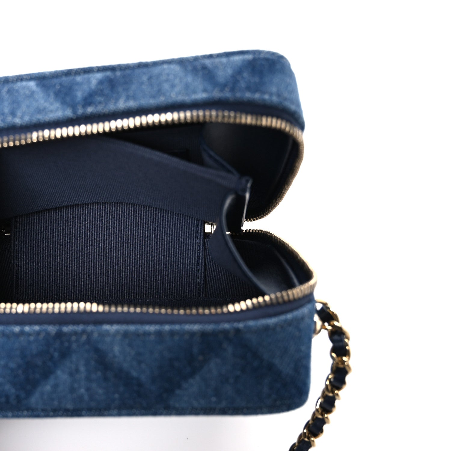 Printed Denim CC Camera Case Blue