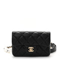 Lambskin Quilted Mini My Precious Waist Bag Black