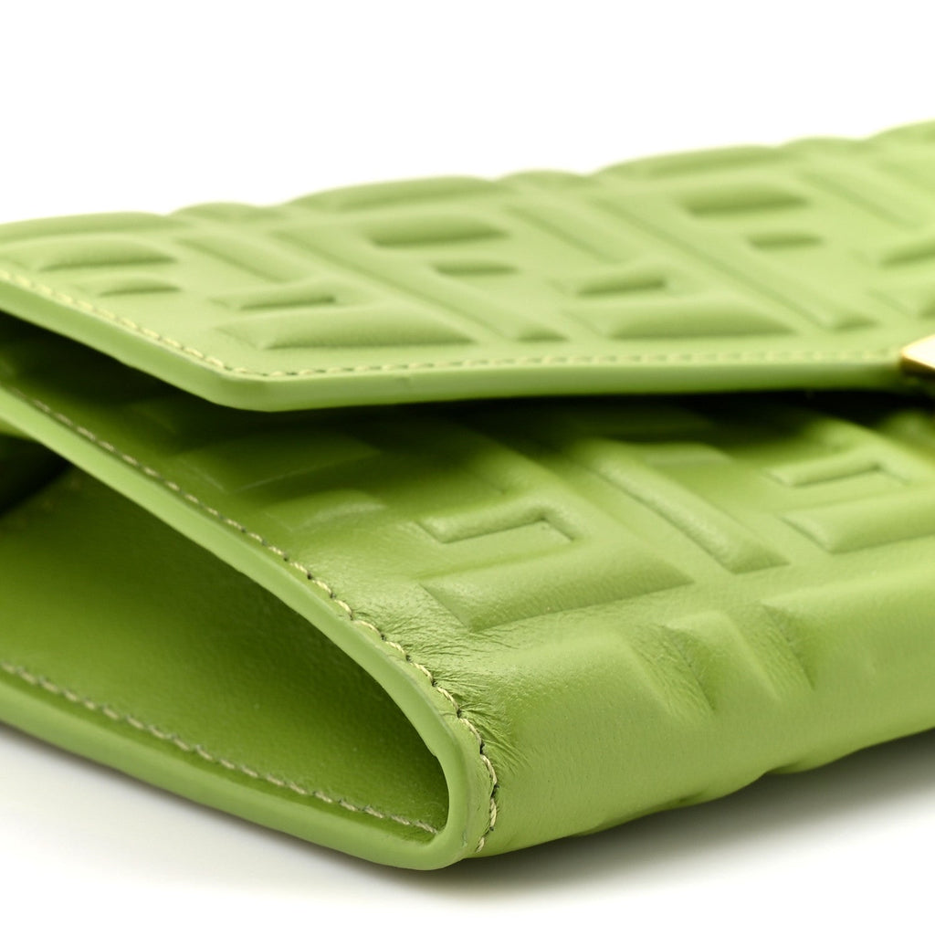 Nappa Matisse FF Embossed Baguette Continental Wallet With Chain Rain Forest