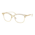 Bottega Veneta Eyeglasses Browline Full Rim, Beige/Gold Frame and Clear Demo Lenses Lens BV1011OA004