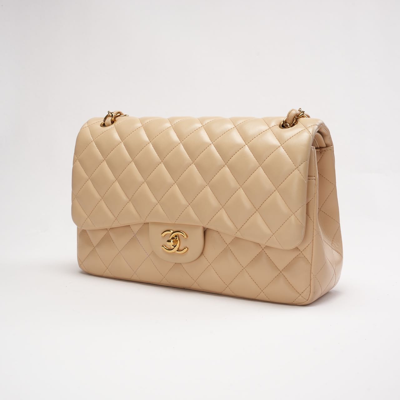 Chanel Classic Jumbo Double Flap Lamb Beige 2011