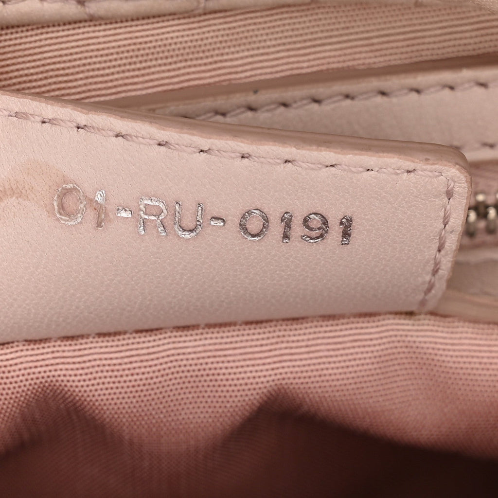 Lambskin Cannage Small Dior Soft Zipped Shopping Tote Light Pink