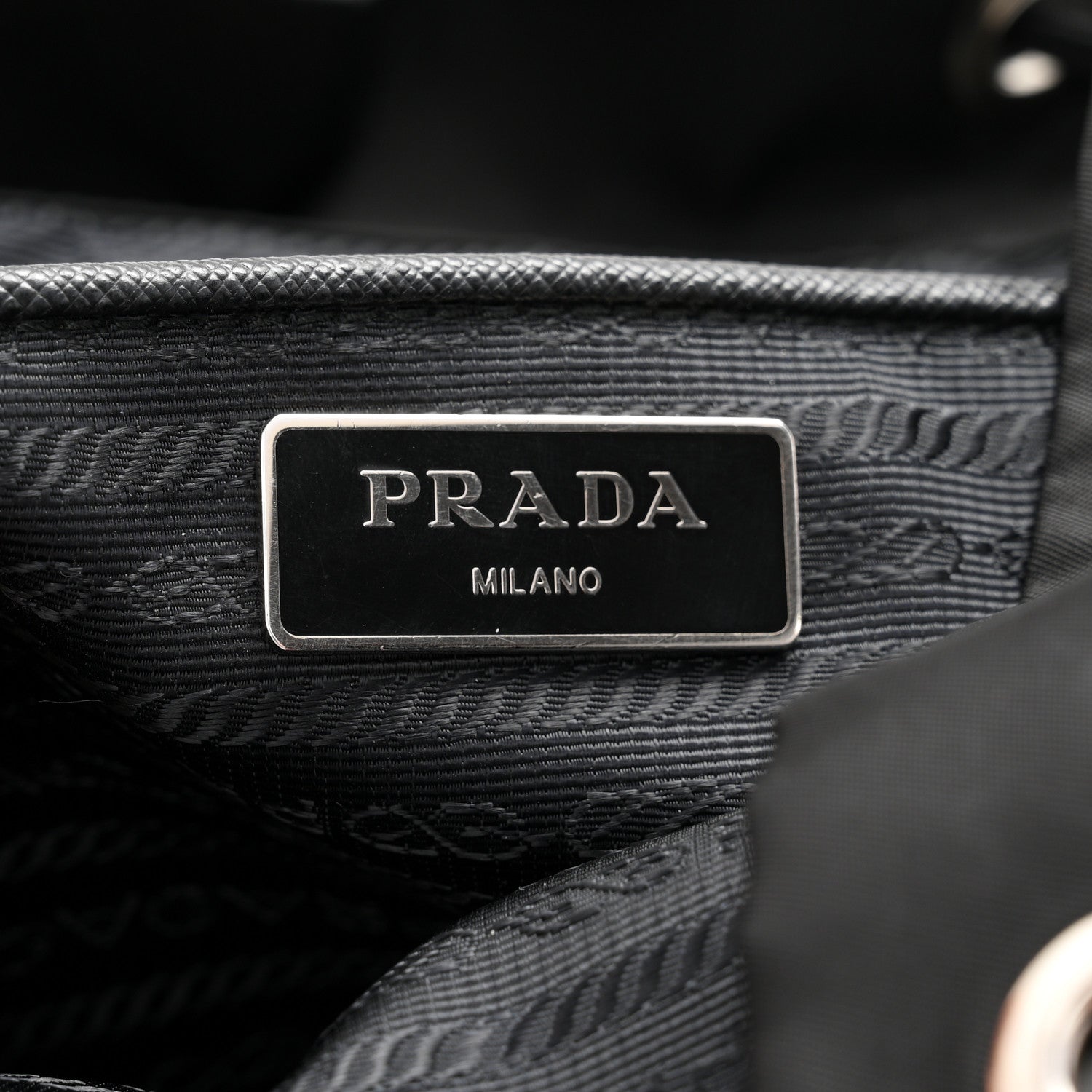 Re-Nylon Vela Saffiano Medium Backpack  Black