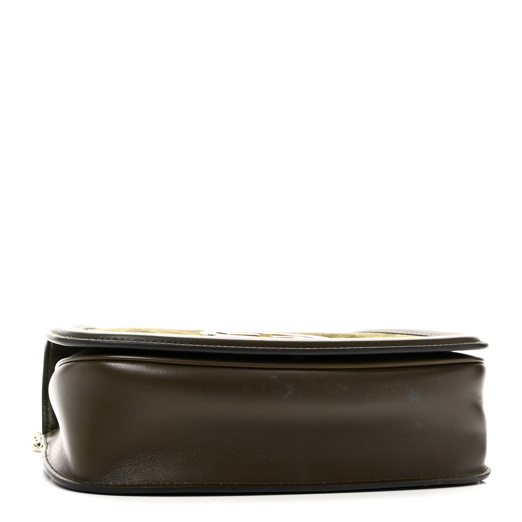 Suede Calfskin Blondie Medium Shoulder Bag Green