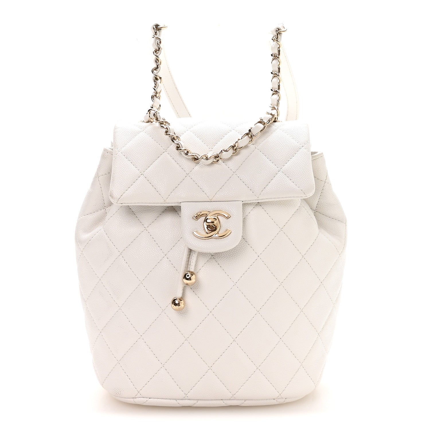 Caviar Quilted Mini Urban Spirit Backpack White White