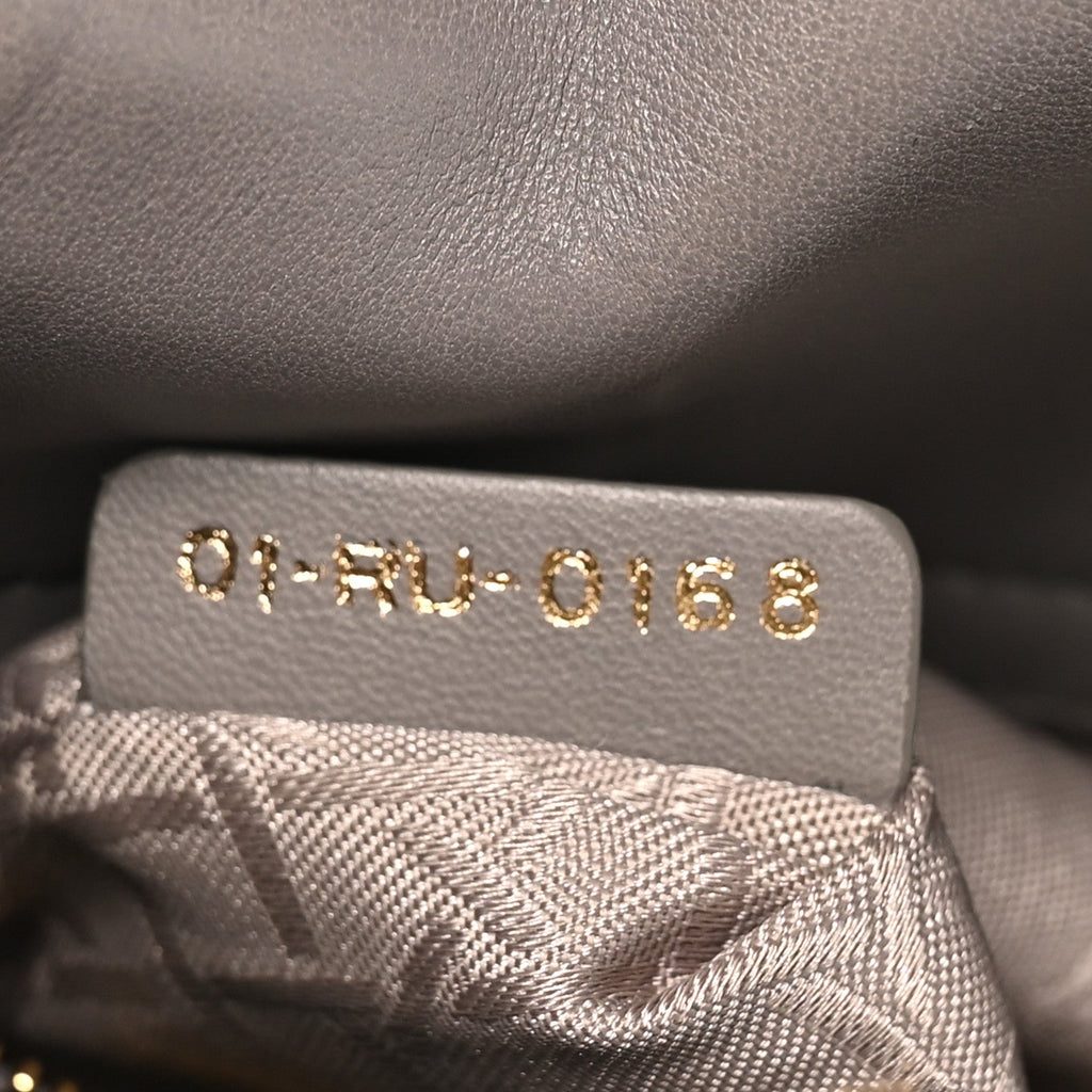 Lambskin Cannage Small My ABCDior Lady Dior Grey
