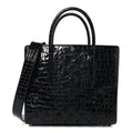 Calfskin Crocodile Embossed Studded Medium Paloma S Black