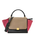 Smooth Calfskin Suede Medium Tri-Color Trapeze Pink