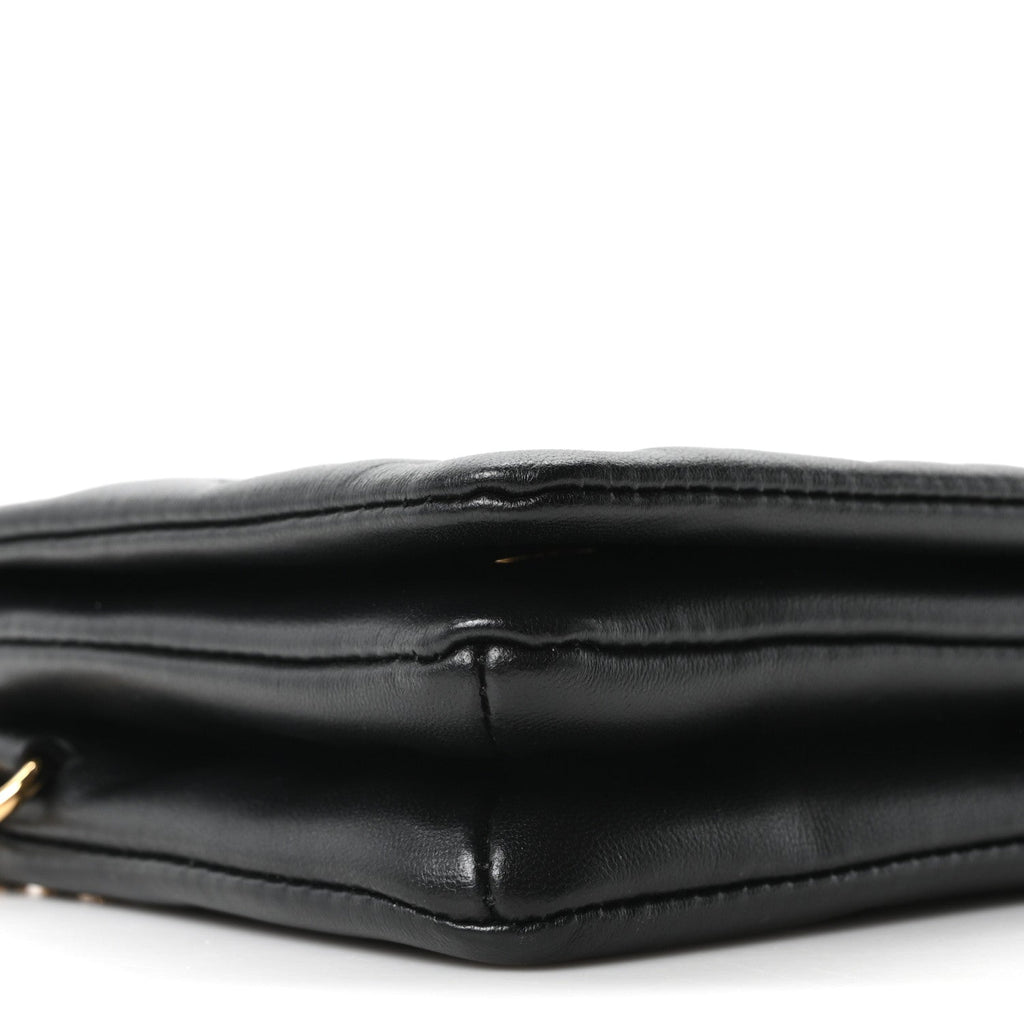 Lambskin Embossed Monogram Pochette Coussin Black