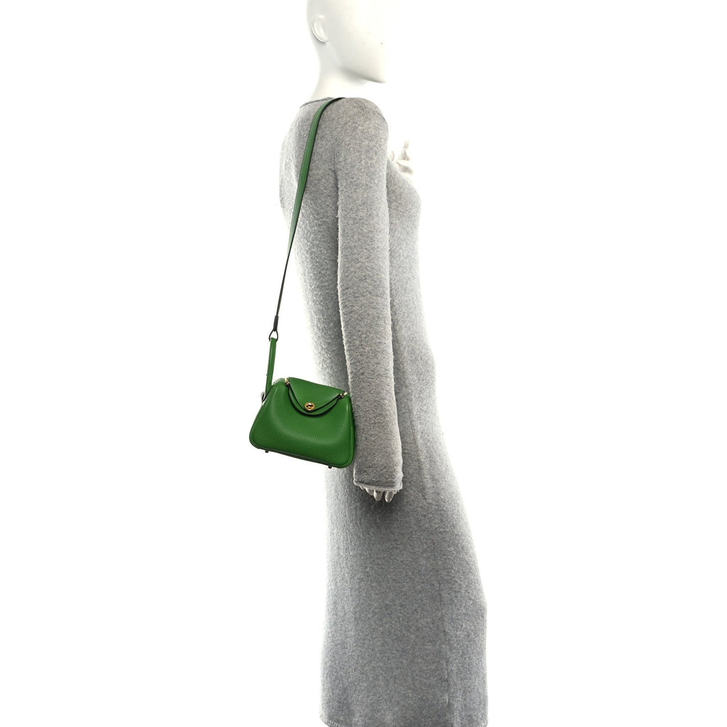 Taurillon Clemence Mini Lindy 20 Vert Yucca