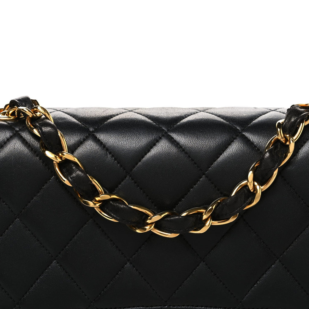 Lambskin Quilted XL Jumbo Single Flap Black