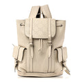 Piuma Calfskin Jumbo GG Embossed Double Buckle Backpack Mystic White