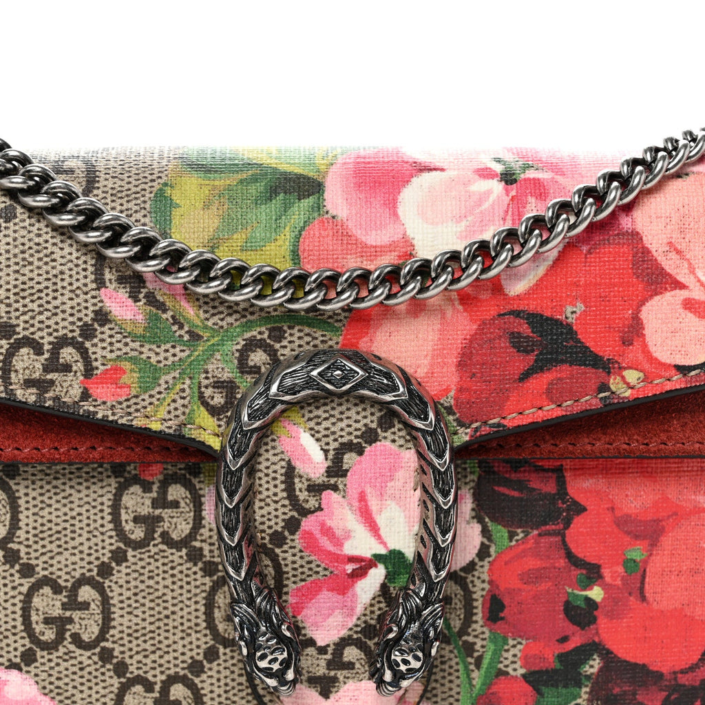 GG Supreme Monogram Blooms Super Mini Dionysus Shoulder Bag Beige Multicolor Dry Rose