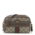 GG Supreme Monogram Web Mini Ophidia Shoulder Bag Brown