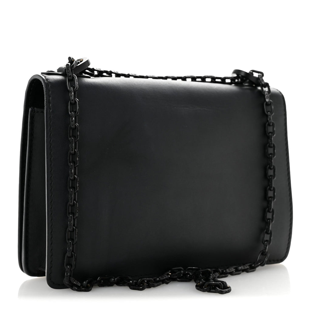 Ultra Matte Calfskin J'Adior Chain Flap Bag Black