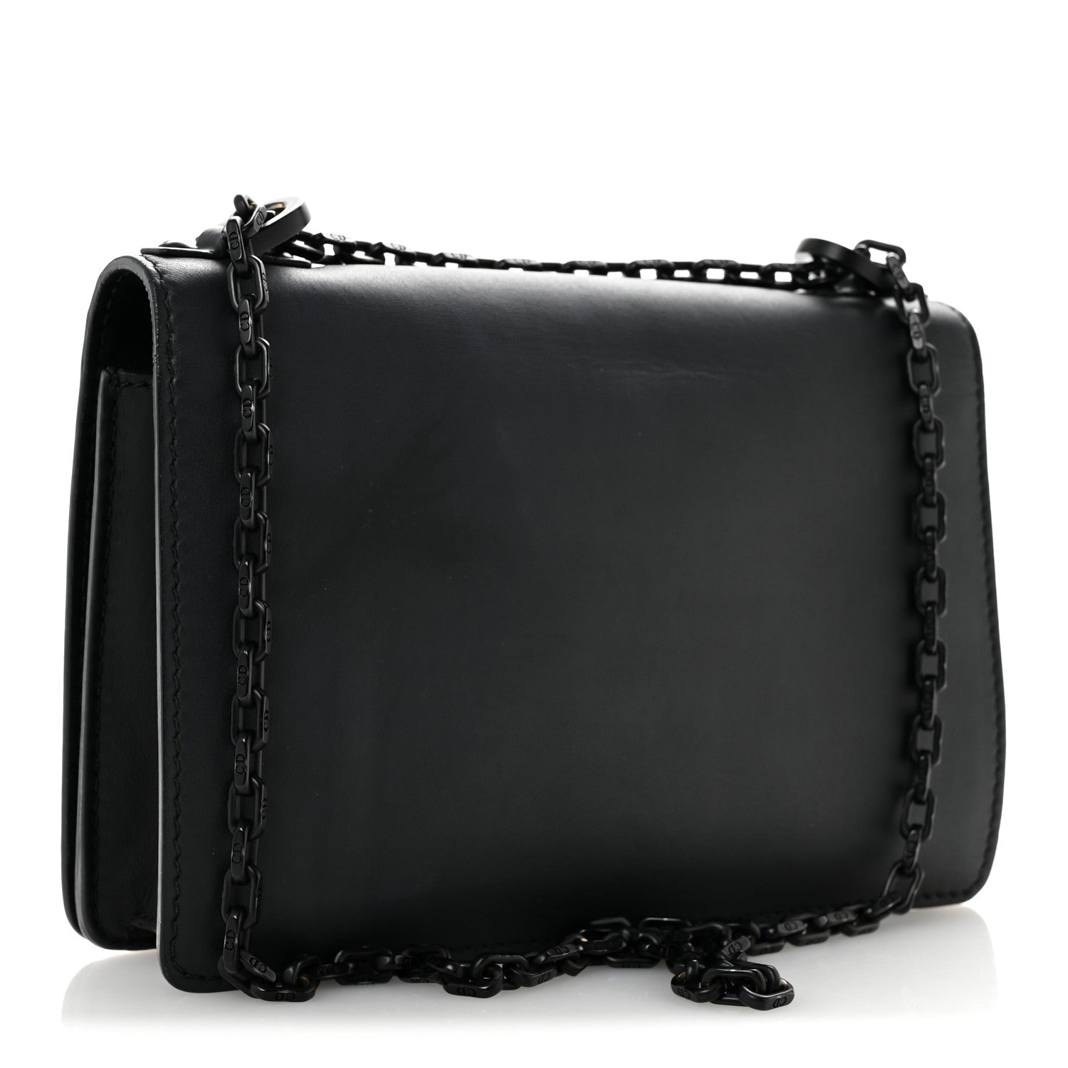 Ultra Matte Calfskin J'Adior Chain Flap Bag Black
