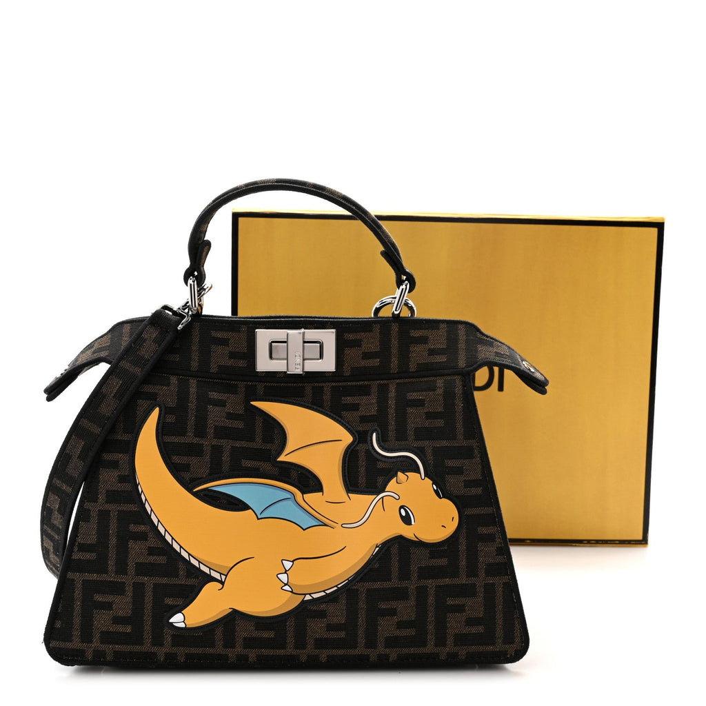 X FRGMT X POKEMON Fabric Jacquard FF 1974 Pokemon Inlay Peekaboo I See U Petite Satchel Tobacco Moro Giallo
