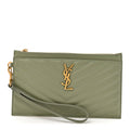 Grain De Poudre Chevron Monogram Large Bill Pouch Light Sage