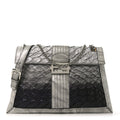 Iridescent Eelskin Maxi Chain Baguette Bag Grey Multicolor