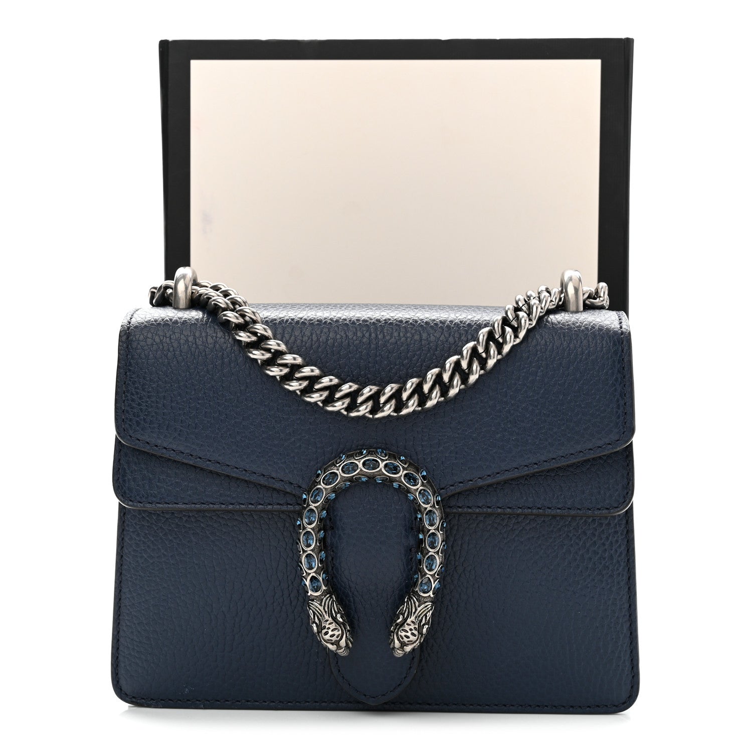 Dollar Calfskin Crystal Mini Dionysus Shoulder Bag Blue Agata Montana Sapphire