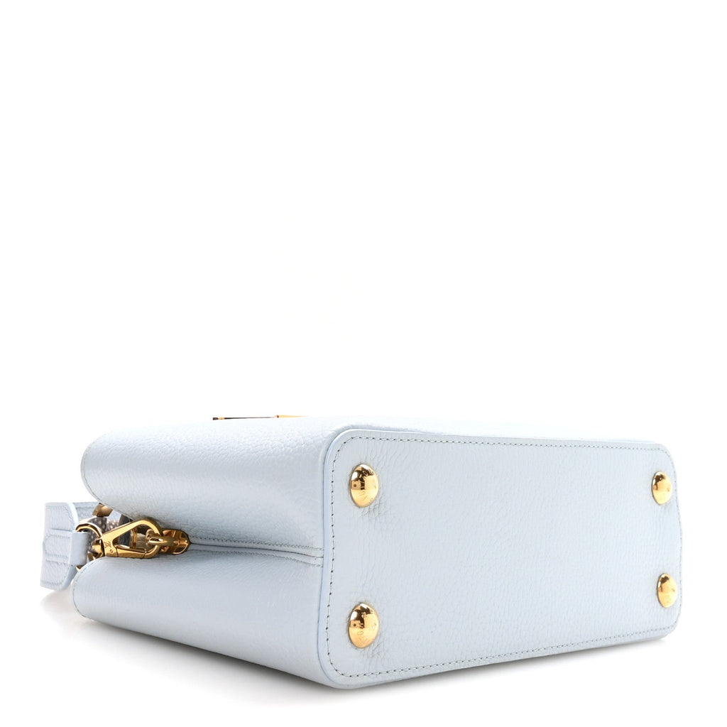 Taurillon Snakeskin Capucines BB Olympe Blue