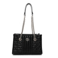 Calfskin Matelasse Aria Small GG Marmont Shoulder Tote Black