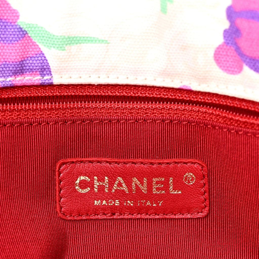 Canvas Floral Print Tote Multicolor