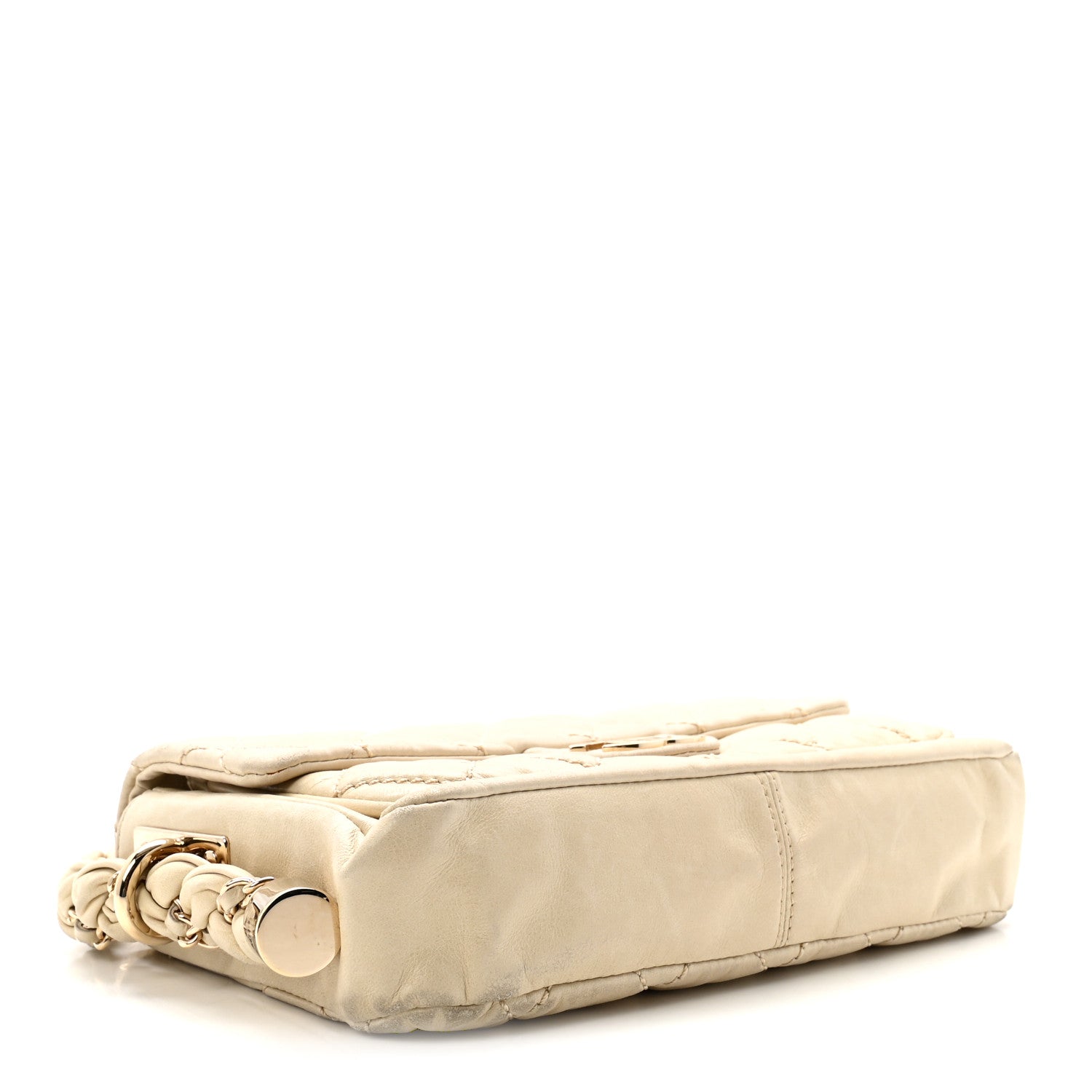 Lambskin Small Lady Braid Flap Light Beige