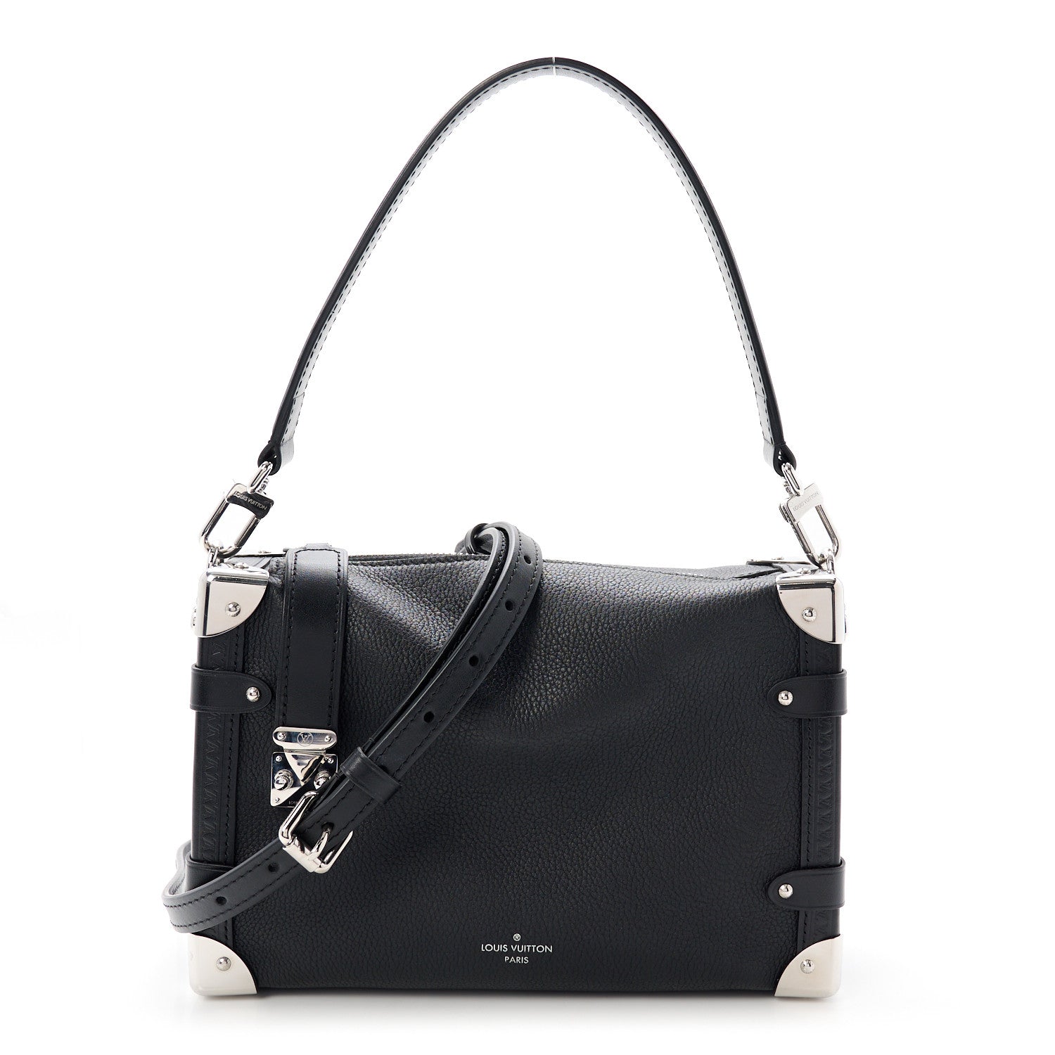 Grained Calfskin Side Trunk MM Black