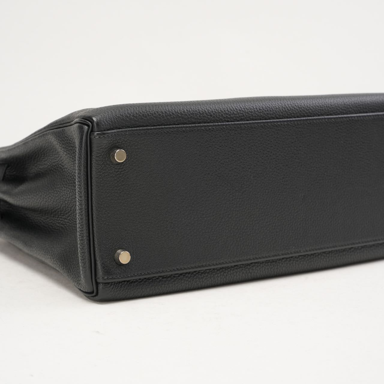 Hermes Vintage Sellier Kelly 32 Togo Black 2004