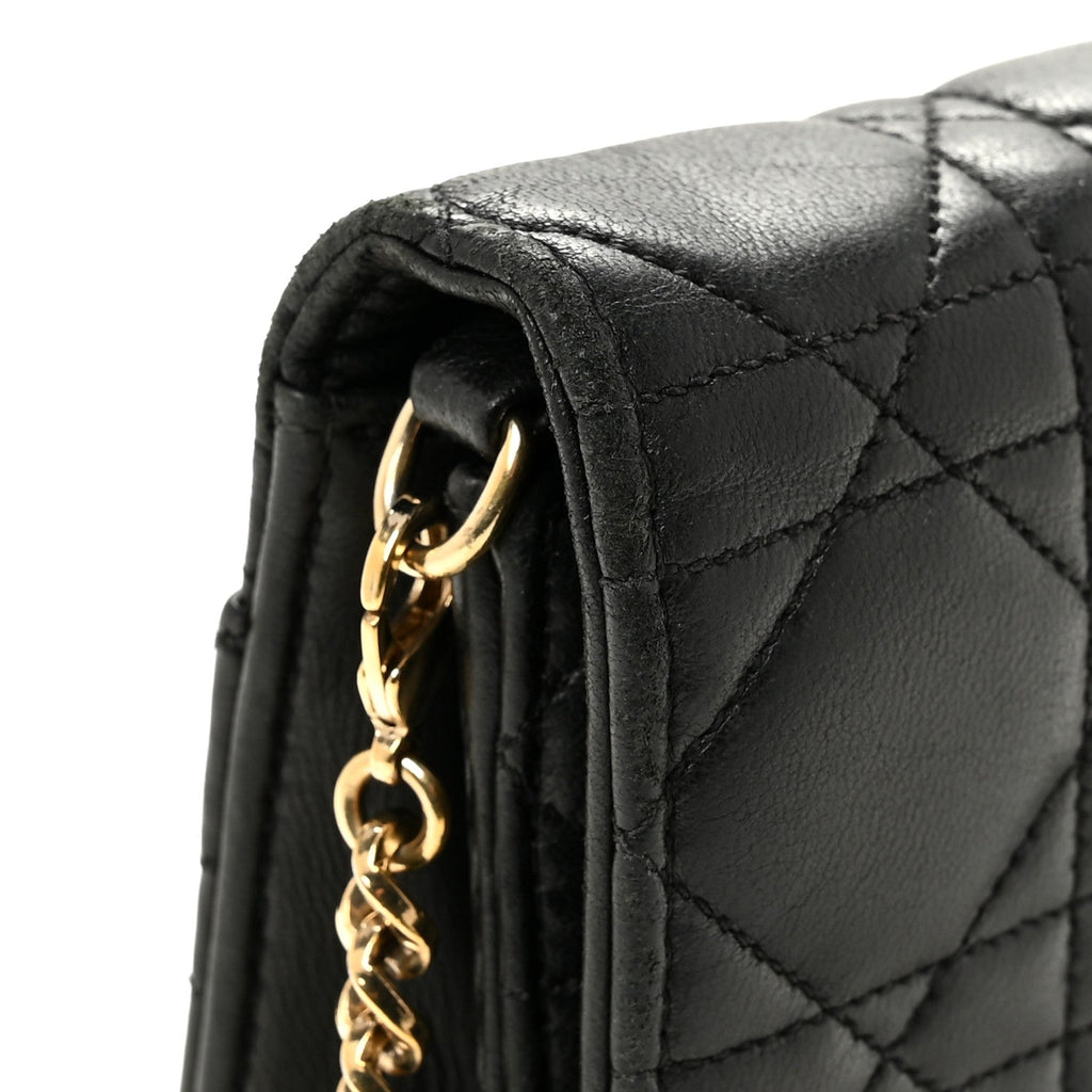 Lambskin Cannage Miss Dior Promenade Pouch Black