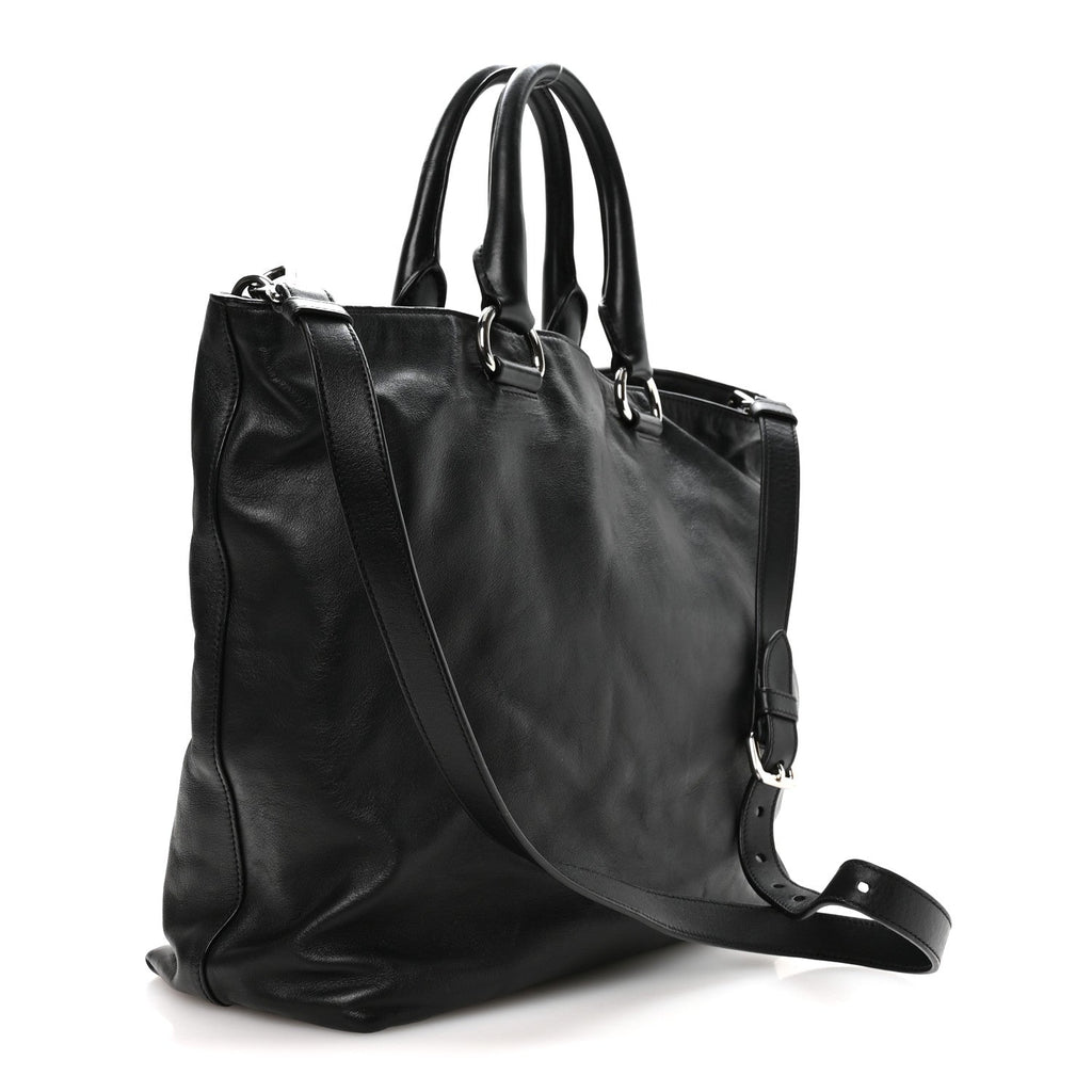 Soft Calf Shopping Tote Black