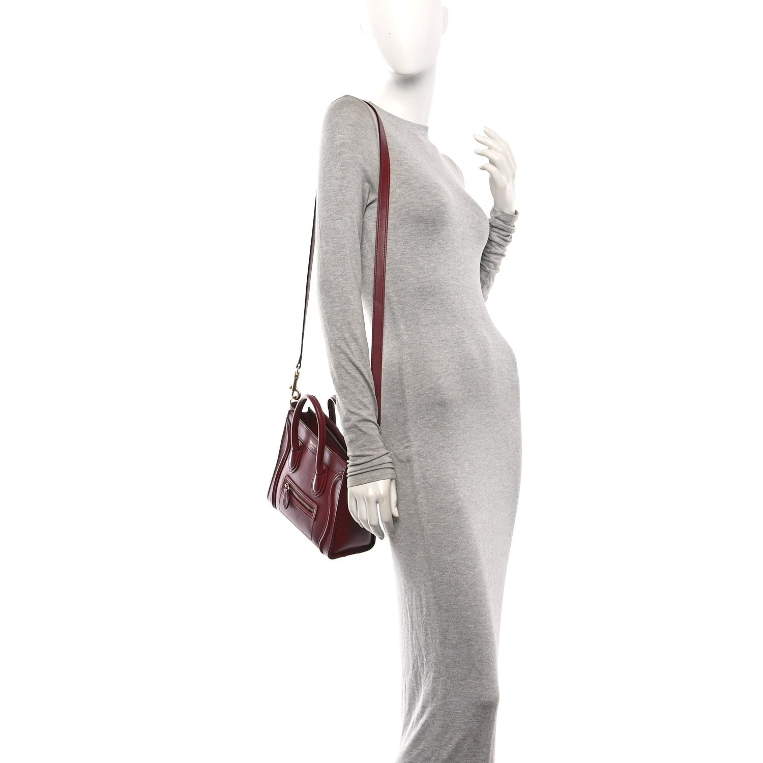 Smooth Calfskin Nano Luggage Burgundy