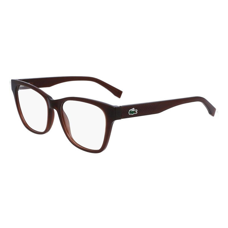 Lacoste Eyeglasses Square Full Rim, Brown Frame and Clear Demo Lenses Lens L2920N200