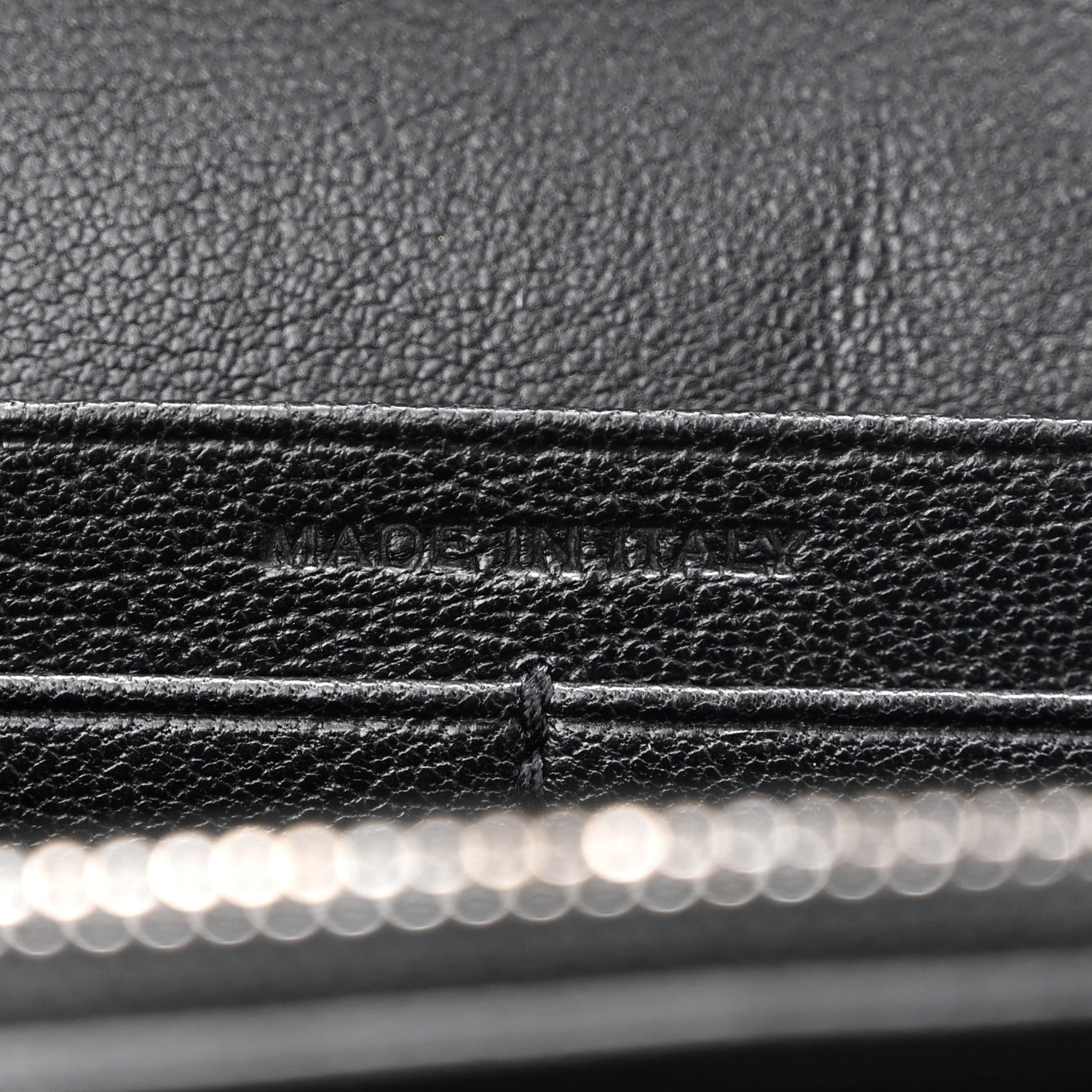 Sheepskin Tri-Quilt Monogram Envelope Chain Wallet Black