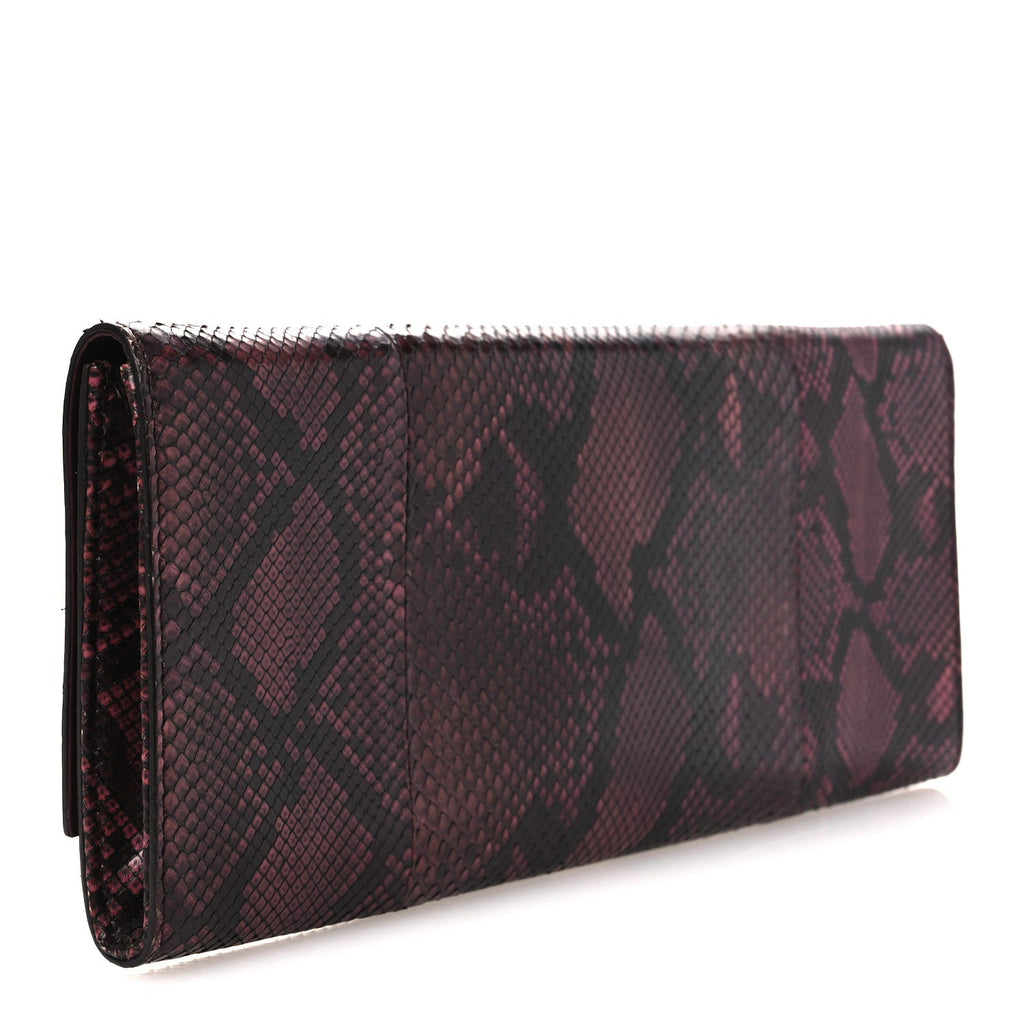 Snakeskin G Night Clutch Burgundy Black